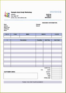 Mechanics Invoice Template