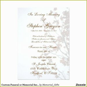 Memorial Service Invitation Template Free