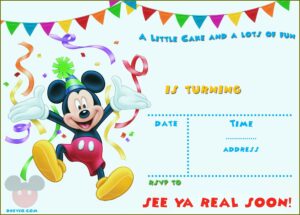 Mickey Mouse 1st Birthday Invitations Template Free