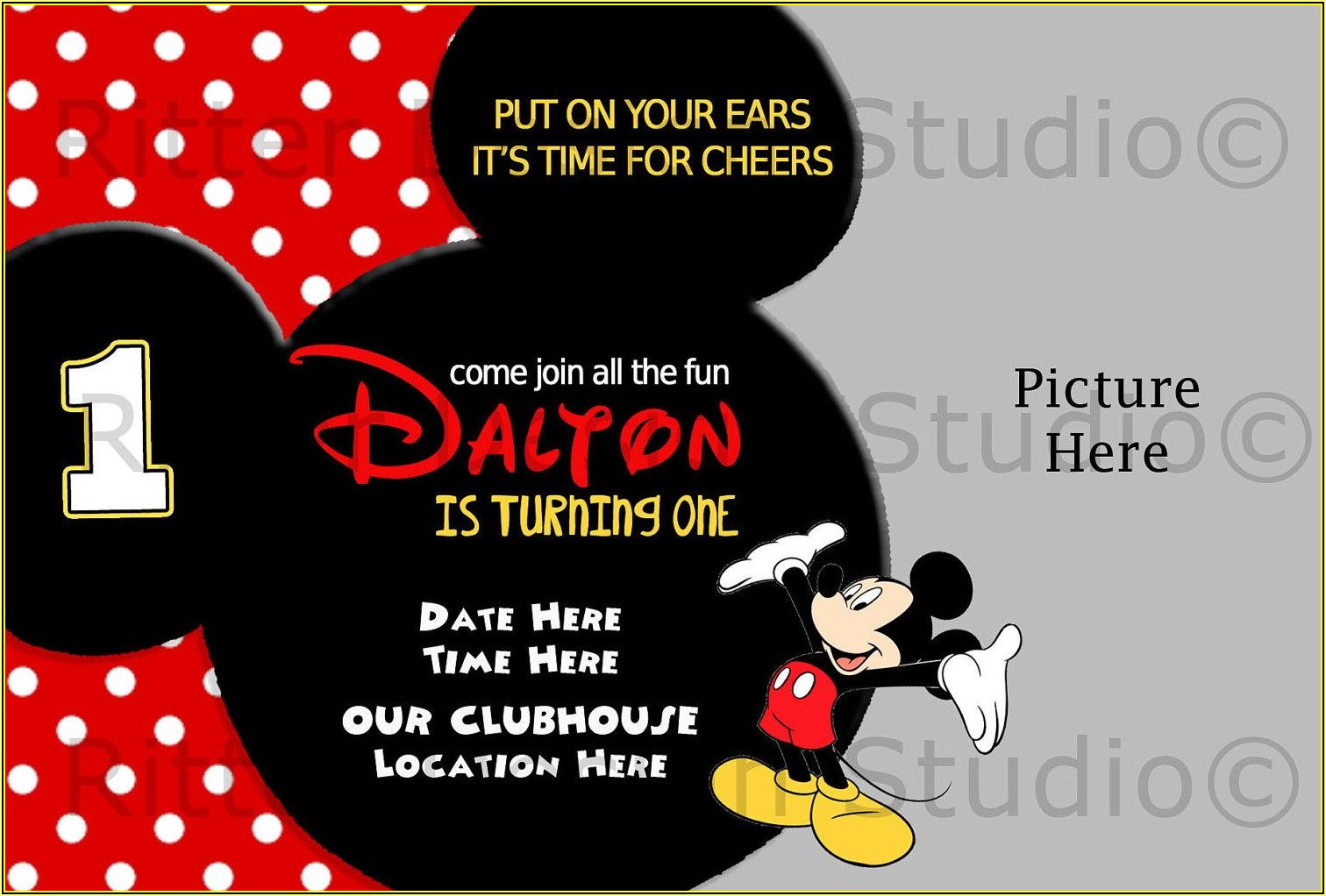 Mickey Mouse Birthday Invitations Template