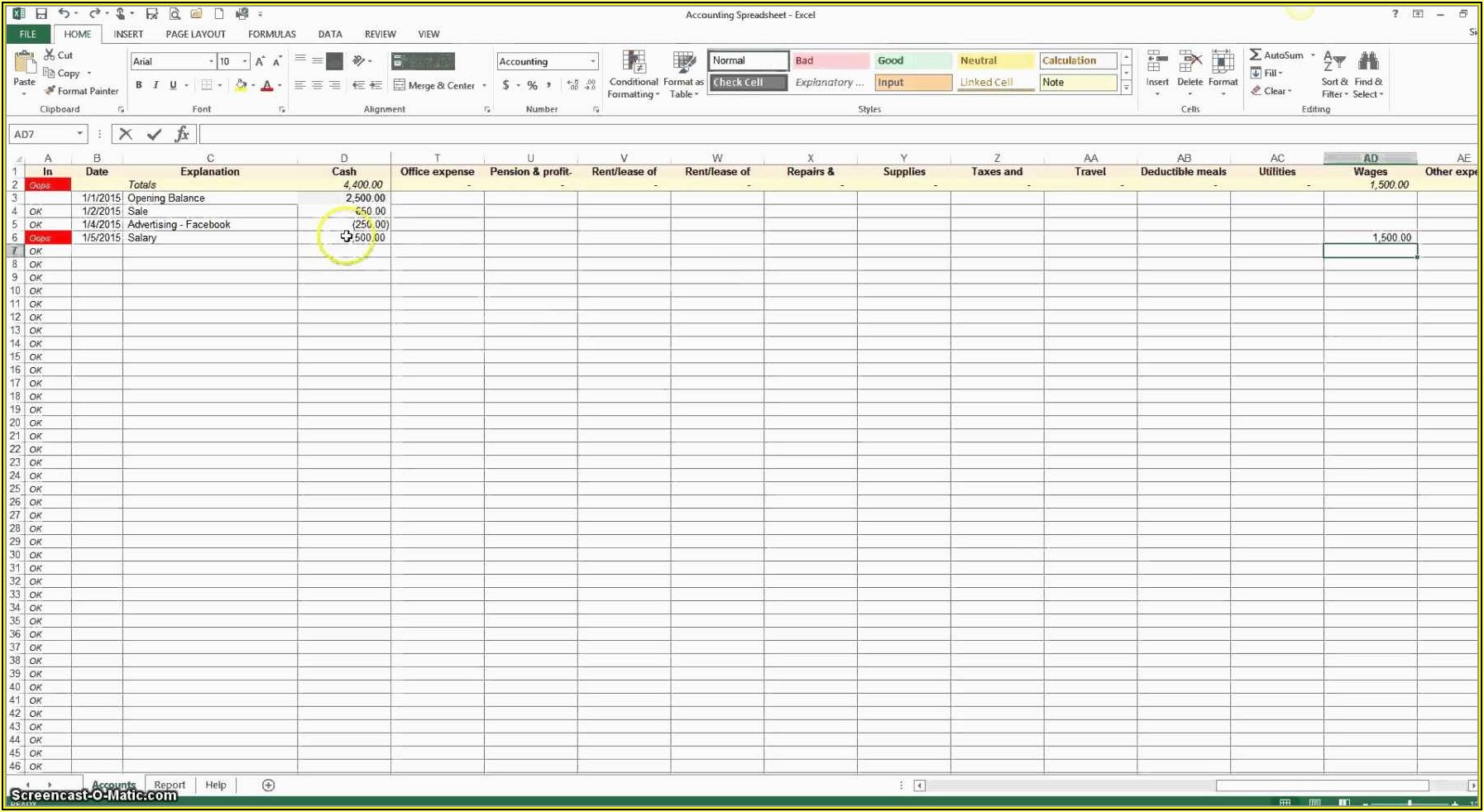 Microsoft Excel Accounting Templates Free Download