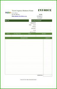 Microsoft Excel Invoice Templates Free Download