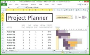 Microsoft Project Planner Gantt Chart Template In Excel