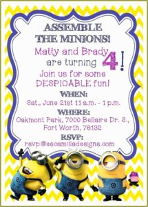 Minion Birthday Invitation Template