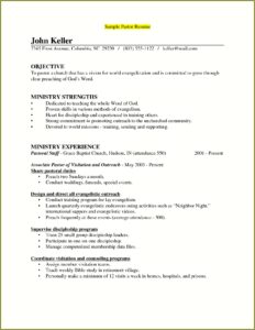 Ministerial Resume Template