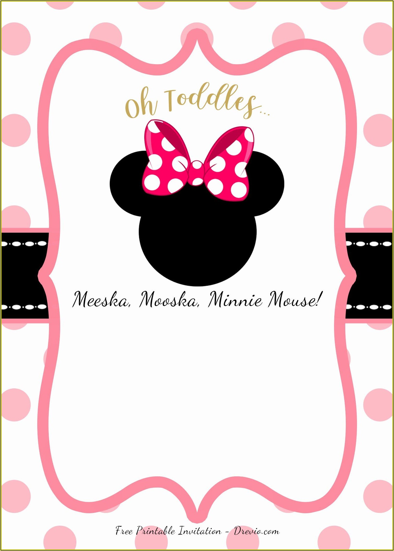 Minnie Mouse Birthday Invitation Template Free