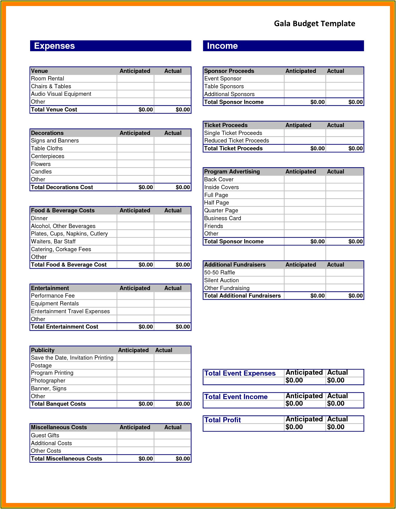 Money Tracker Excel Template