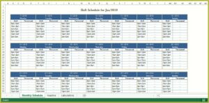 Monthly Employee Shift Schedule Template Download