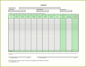 Monthly Timesheet Template Free Printable
