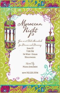 Moroccan Party Invitation Templates
