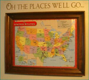 Mounting Map On Cork Board