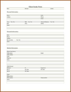 New Bookkeeping Client Intake Form