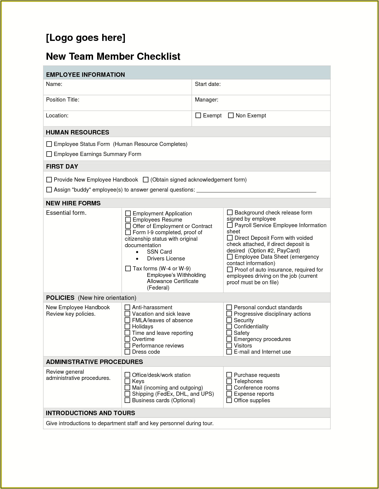 New Employeeonboarding Checklists And Forms