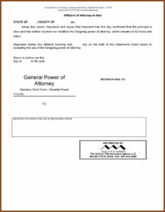 New York Durable General Power Of Attorney Form