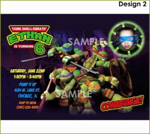 Ninja Turtle Birthday Invitation Template Free
