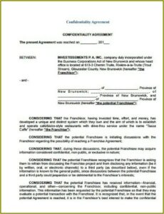 Non Disclosure Agreement Template Free Pdf