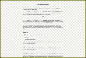 Non Disclosure Agreement Template Free Word