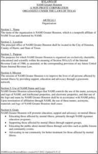 Nonprofit Bylaws Template Texas