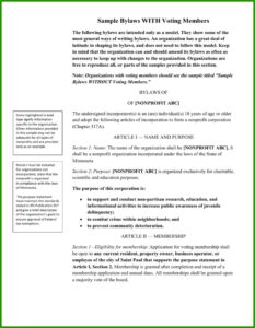 Nonprofit Bylaws Templates