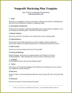 Nonprofit Organization Marketing Plan Examples