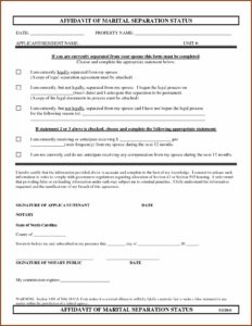 North Carolina Legal Separation Forms