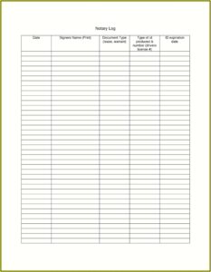 Notary Journal Template Excel