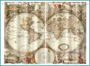 Old World Map Window Curtains