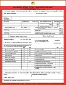 Osha Hot Work Permit Form Pdf