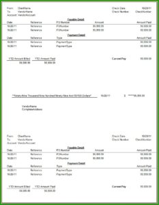 Paycheck Check Stub Template