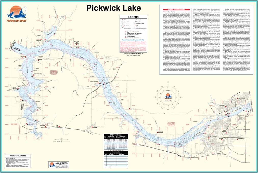 Pickwick Lake Fishing Map