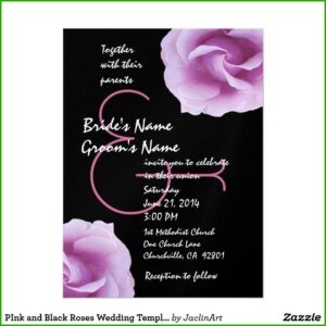 Pink And Black Invitation Template