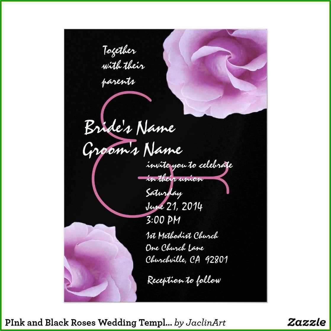 Pink And Black Invitation Template