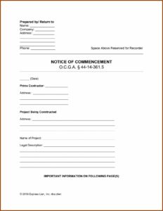 Preliminary Lien Notice Form Georgia