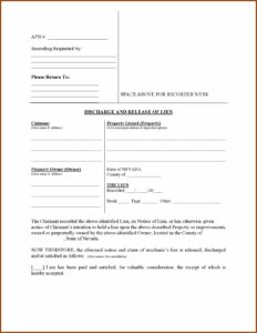 Preliminary Lien Notice Form Nevada