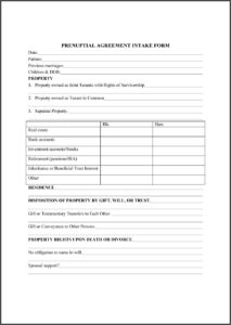 Prenuptial Agreement Template Free