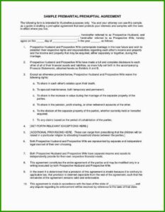 Prenuptial Contract Template