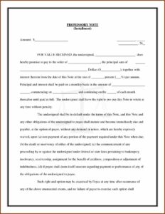 Printable Promissory Note Form