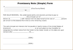 Promissory Note Form Pdf
