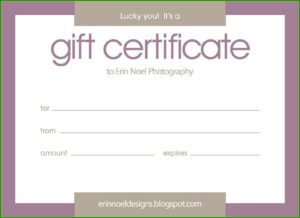 Purple Gift Certificate Template