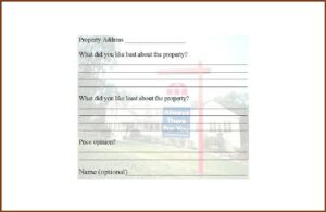 Realtor Tour Feedback Form