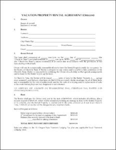 Rental Forms Oregon