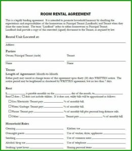Room For Rent Agreement Template