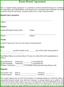Room For Rent Contract Form