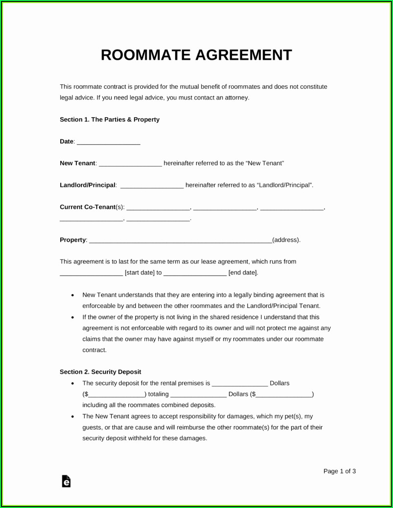Room Renting Agreement Template