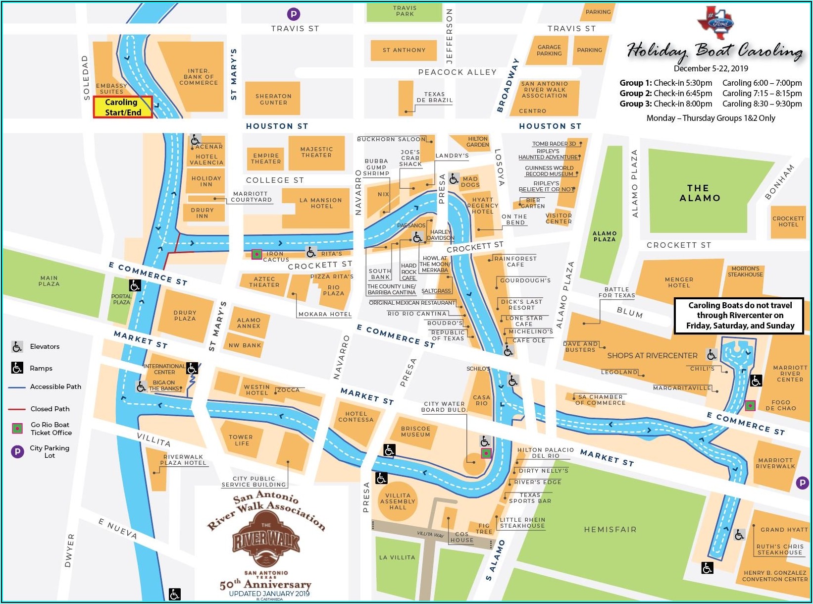 San Antonio Riverwalk Hotels Map San Antonio Riverwalk Hotels Map