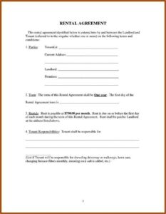 Simple Rent Agreement Contract
