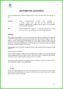 Simple Supply Agreement Template Free
