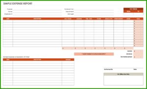 Small Business Expense Report Template Free