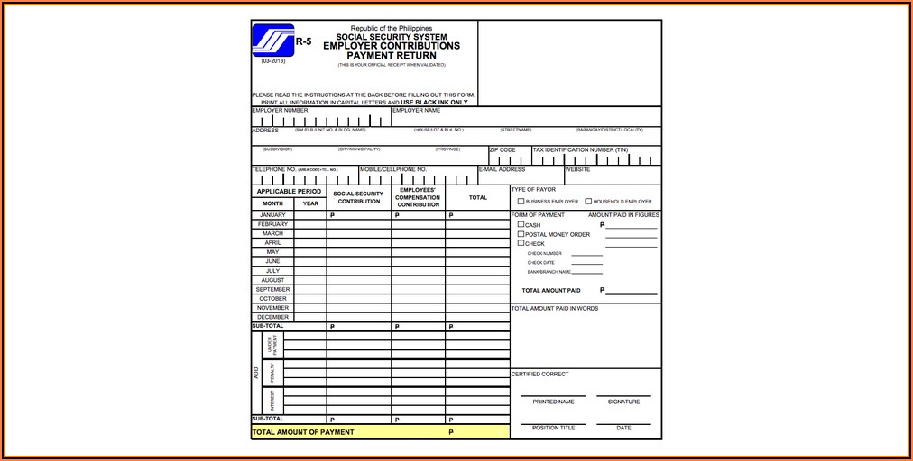 Social Security System Printable Forms