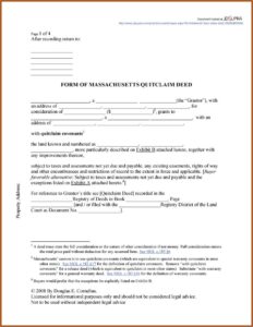Standard Quit Claim Deed Form